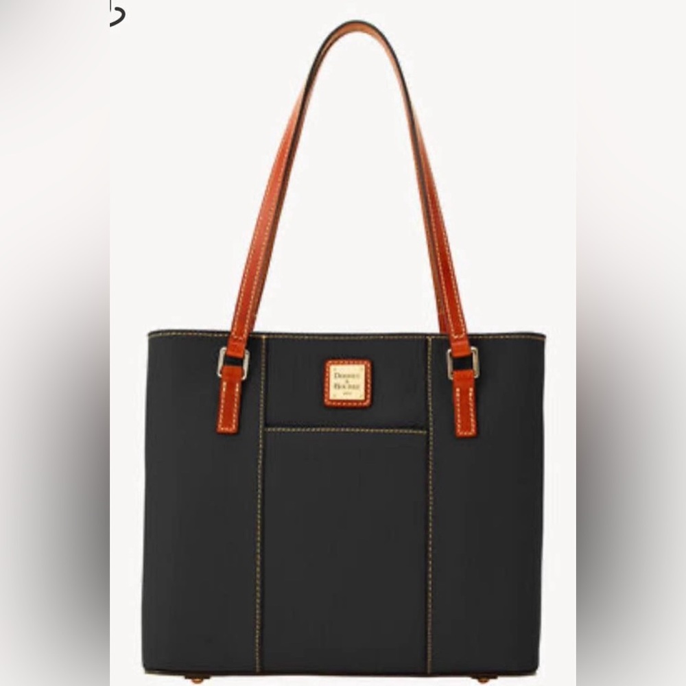Brand New Dooney & Bourke Black Pebble Leather Small Lexington Shopper Purse Bag